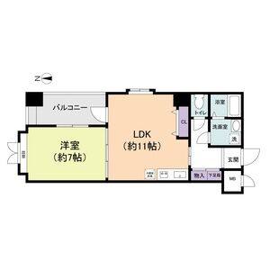 1LDK 間取り図