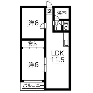 2LDK 間取り図