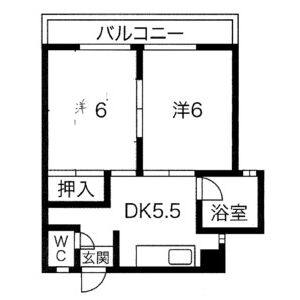 2DK 間取り図