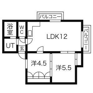 1K 間取り図