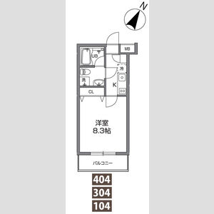 1K 間取り図