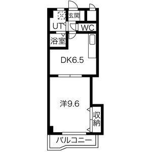 1DK 間取り図