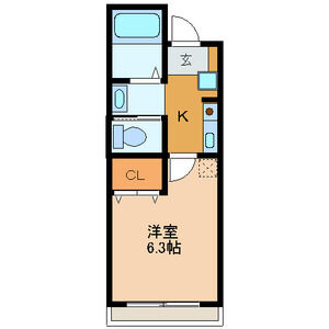 1K 間取り図
