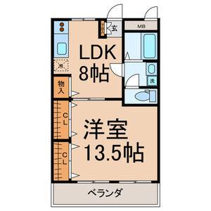 1LDK 間取り図
