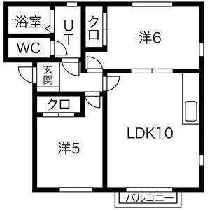 2LDK 間取り図
