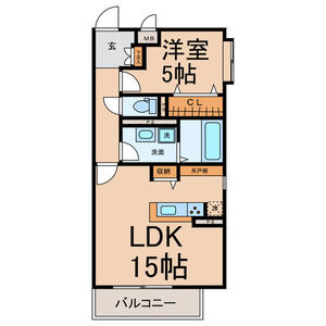 1LDK 間取り図