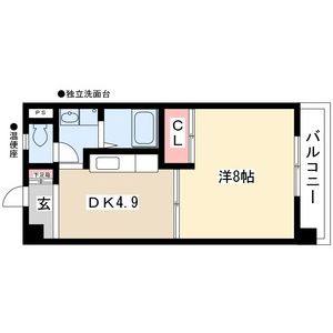 1DK 間取り図