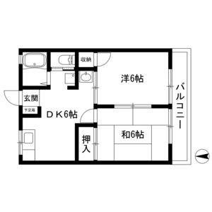 2DK 間取り図