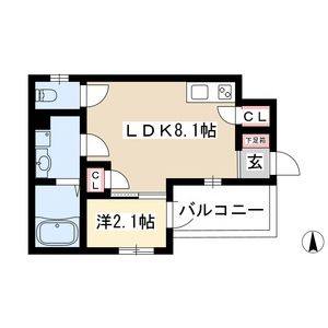 1LDK 間取り図