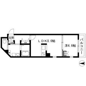 1LDK 間取り図