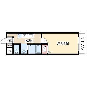 1K 間取り図