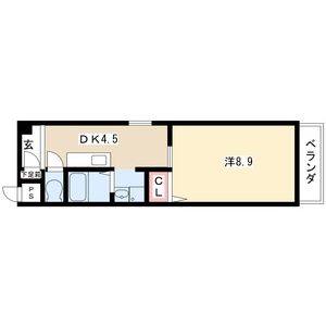1DK 間取り図