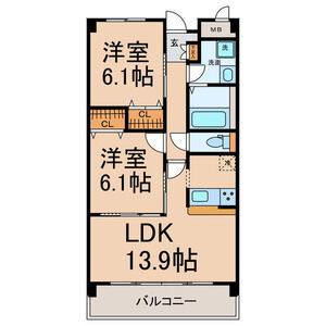 2LDK 間取り図