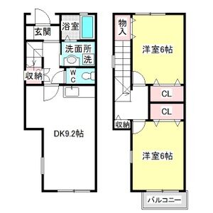 2DK 間取り図