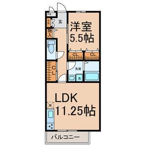 1LDK 間取り図
