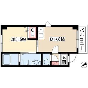 1DK 間取り図