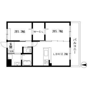 2LDK 間取り図