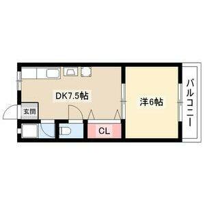 1DK 間取り図