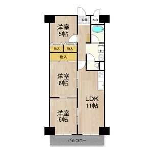 3LDK 間取り図