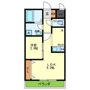 1LDK 間取り図