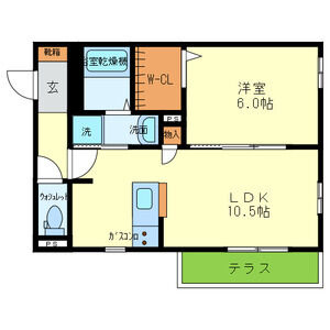 1LDK 間取り図
