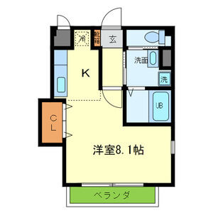 1K 間取り図