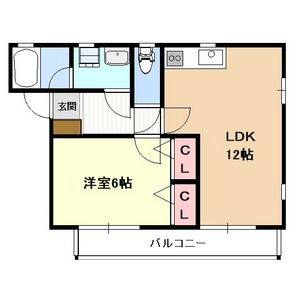 1LDK 間取り図