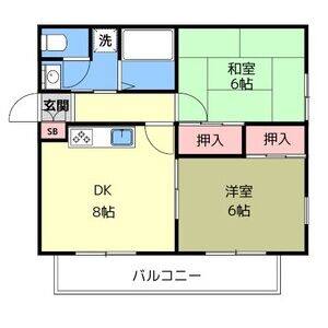 2DK 間取り図