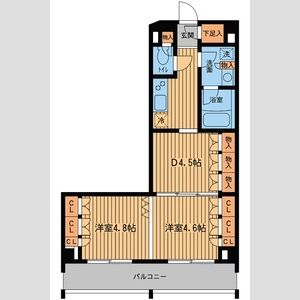 2DK 間取り図