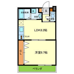 1LDK 間取り図