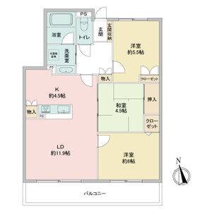 2LDK 間取り図
