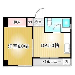 1DK 間取り図