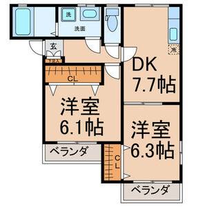 2DK 間取り図