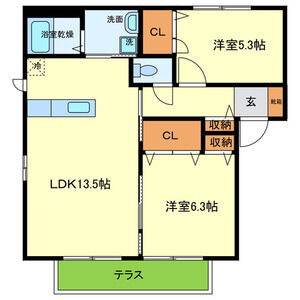 2LDK 間取り図
