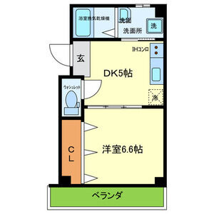 1DK 間取り図