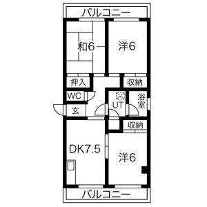 3DK 間取り図