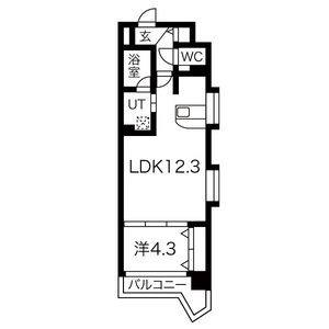 1LDK 間取り図