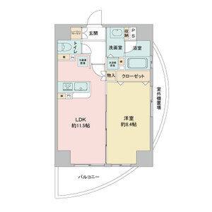 1LDK 間取り図