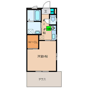 1K 間取り図