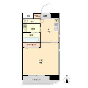 1DK 間取り図