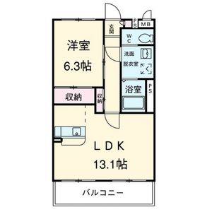 1LDK 間取り図