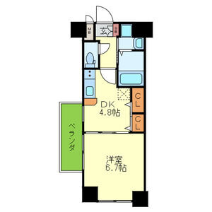1DK 間取り図