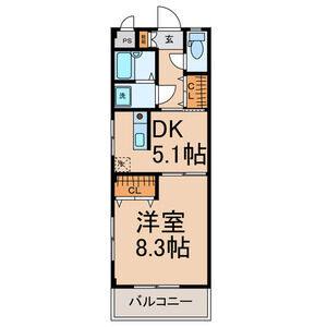 1DK 間取り図