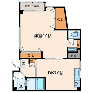 1DK 間取り図