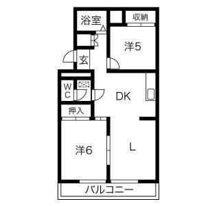 2LDK 間取り図