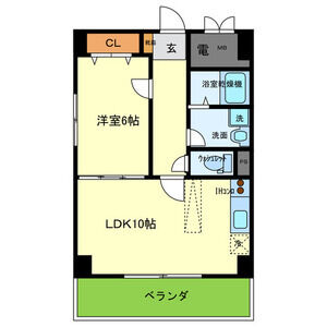 1LDK 間取り図