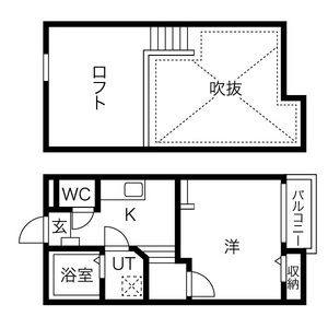 1K 間取り図