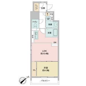 1LDK 間取り図