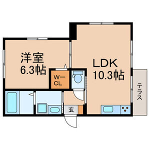 1LDK 間取り図