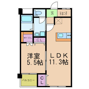 1LDK 間取り図